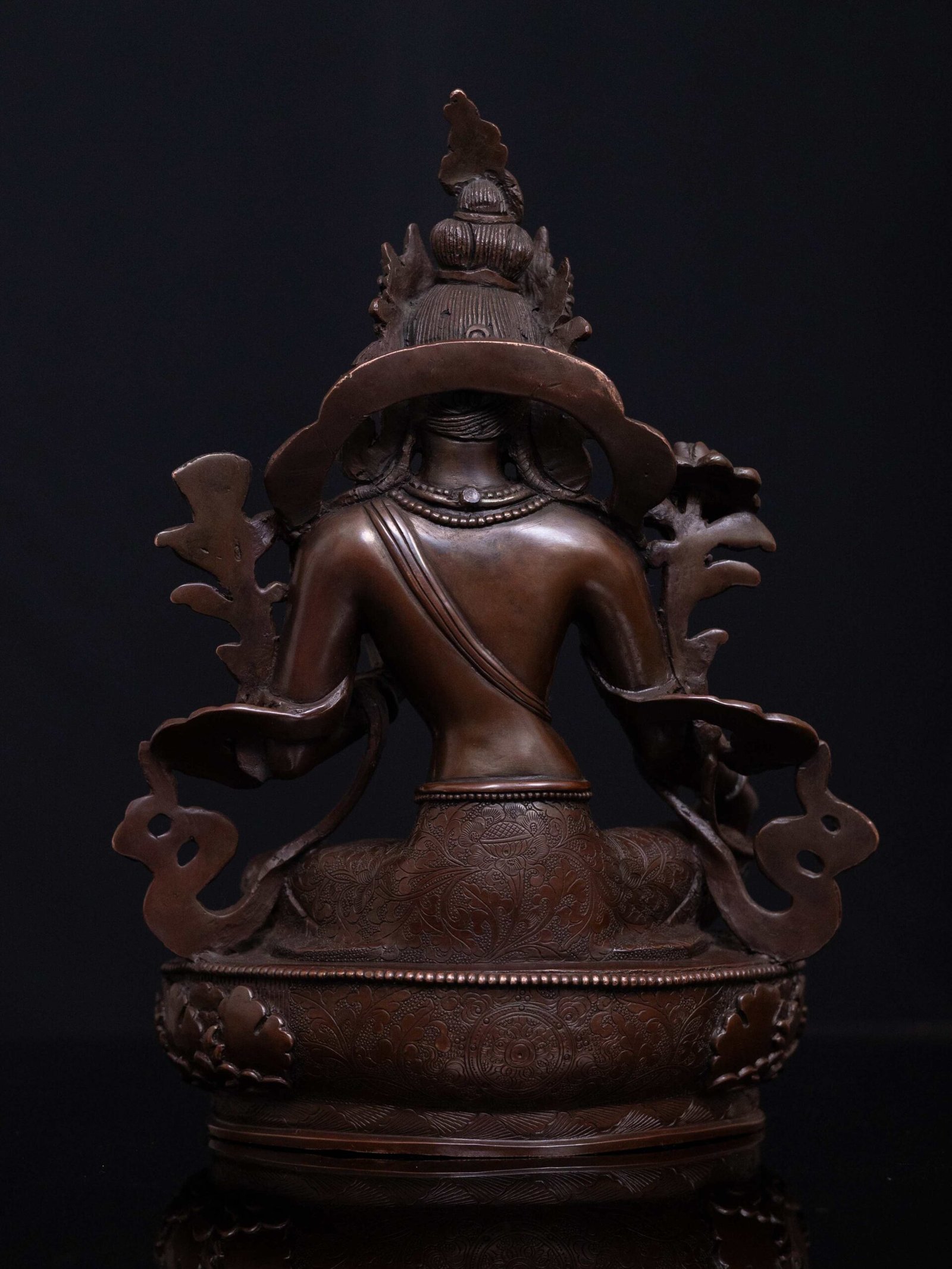 Green Tara: Buddhist Handmade Statue, Chocolate Oxidized, High Quality - Image 6