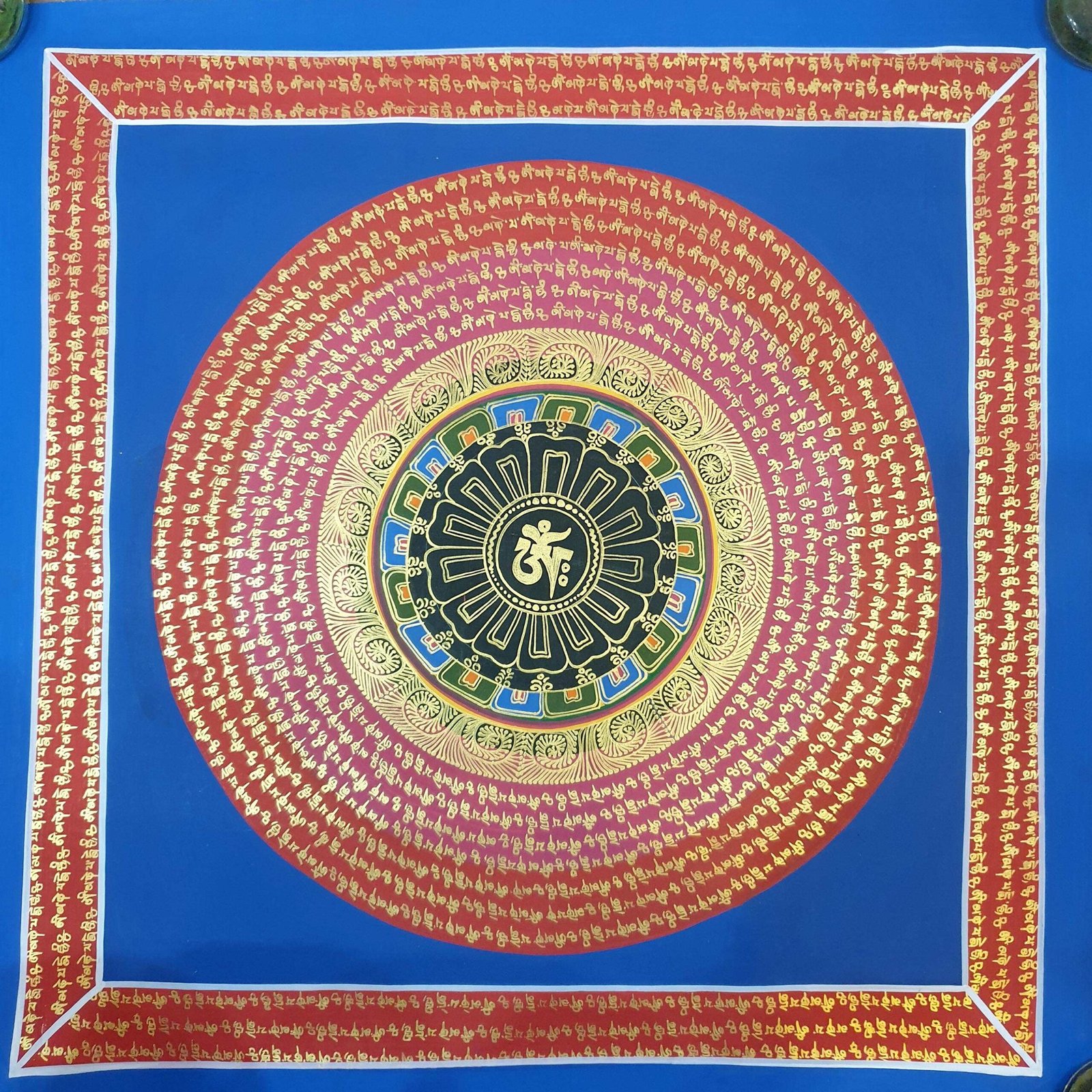 Stock Clearance – Hand-Painted Mantra Mandala (Square Mandala) - Image 3