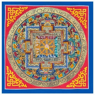 Mandala | HQ – Buddhist Handmade Thangka Painting of Tibetan Om Mandala | Hand-Painted | Student Mandala