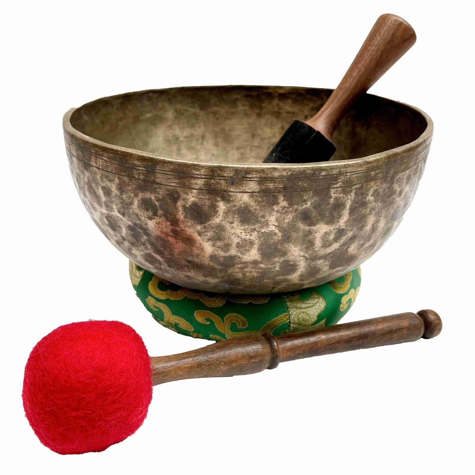 Old, Buddhist Hand-Beaten Jambati Singing Bowl – Plain Design - Image 2