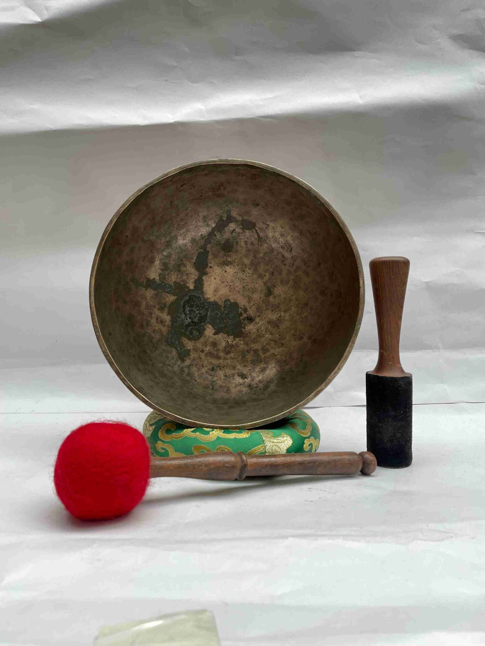 Old, Buddhist Hand-Beaten Jambati Singing Bowl – Plain Design - Image 3