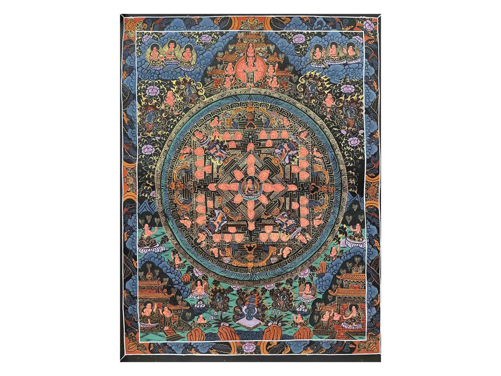 Buddhist Handmade Thangka Painting – Mandala (Hand-Painted)
