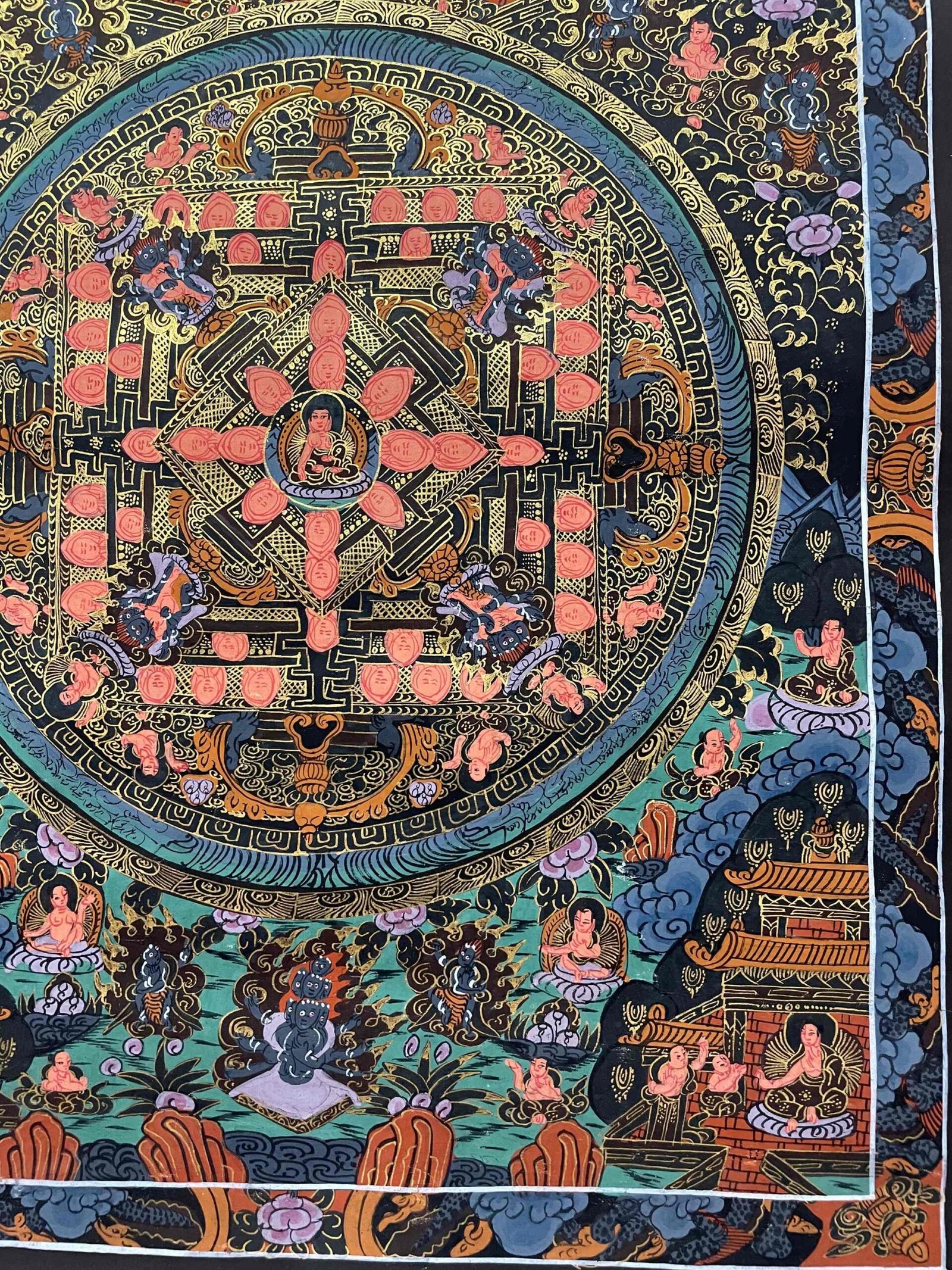 Buddhist Handmade Thangka Painting – Mandala (Hand-Painted) - Image 6