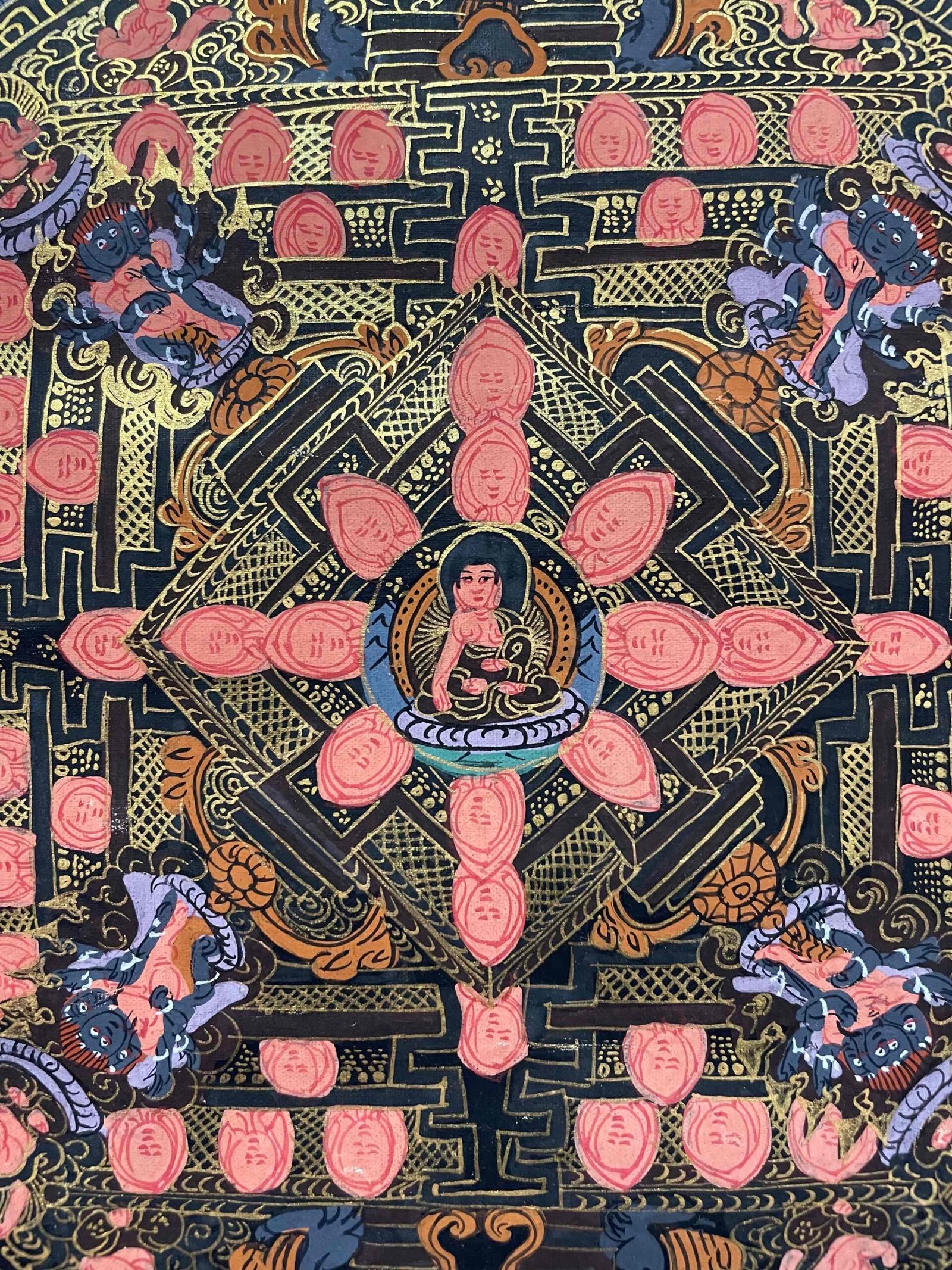 Buddhist Handmade Thangka Painting – Mandala (Hand-Painted) - Image 4