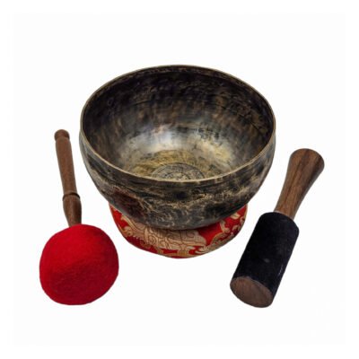 Kopre Singing Bowl | Buddhist Hand-Beaten Antique Finish | Seven Metal Alloy | 19cm