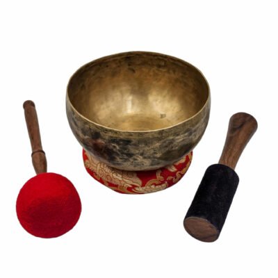 Kopre Singing Bowl | Hand-Beaten Buddhist Antique Finish | Seven-Metal Alloy | 18cm