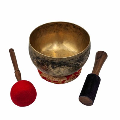 Kopre Singing Bowl | Hand-Beaten Buddhist Antique Finish | Seven-Metal Alloy | 18cm