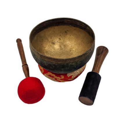 Kopre Singing Bowl — Buddhist Hand-Beaten, Antique Finish (18cm, 550g)