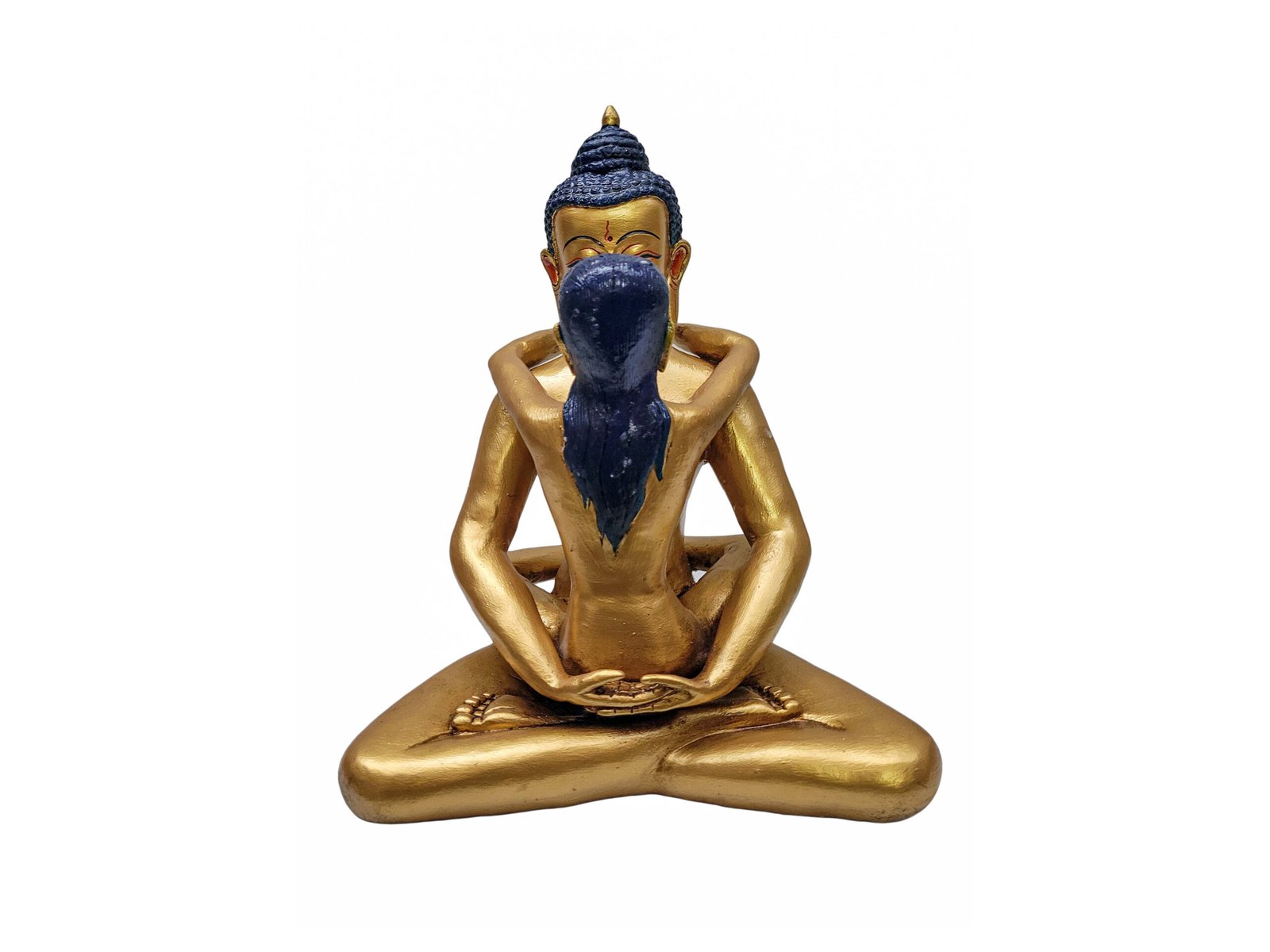 Samantabhadra Statue | Handmade Copper | Gold-Painted Face