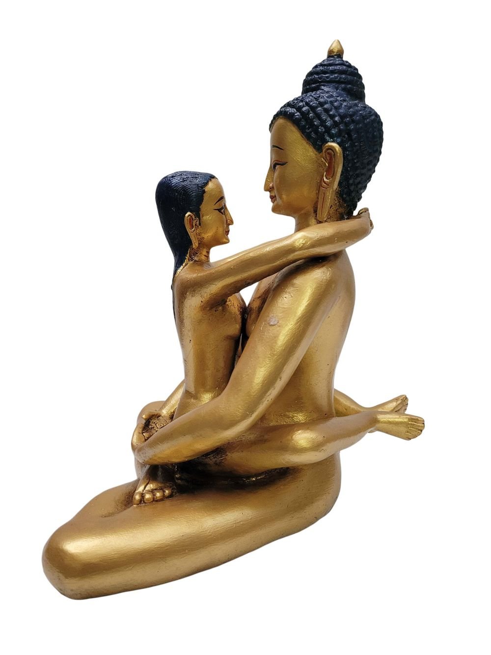 Samantabhadra Statue | Handmade Copper | Gold-Painted Face - Image 4