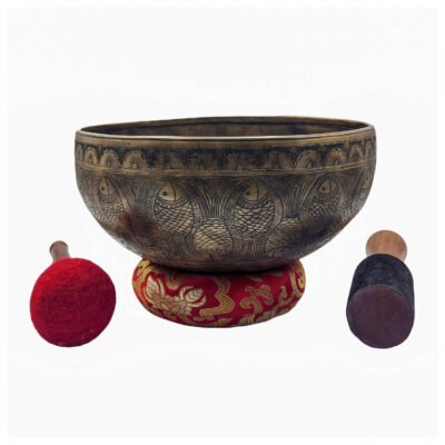 Jambati Singing Bowl – Hand-Beaten, Intricately Carved, Seven-Metal Bronze | Traditional Buddhist Sound Healing Bowl