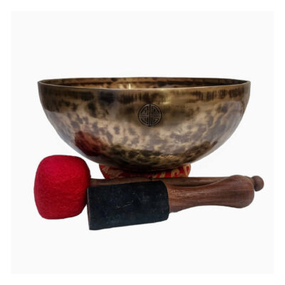 Full Moon Singing Bowl – Hand-Beaten, Moon Carved, Antique Finishing