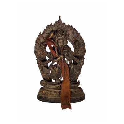 Bhadrakali – Buddhist Statue, Antique Chocolate Oxidized Finish