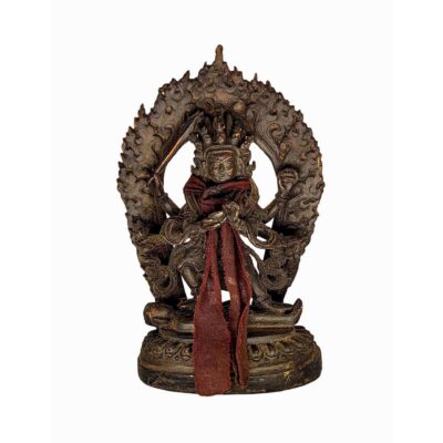 Mahakala Four Arms – Buddhist Statue, Antique Chocolate Oxidized Finish